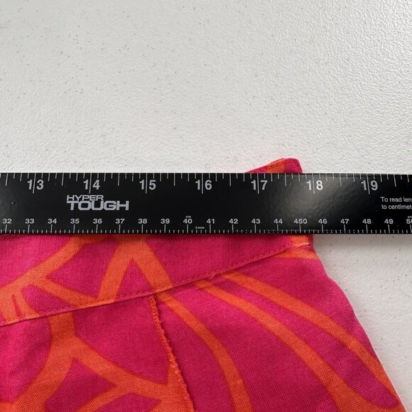 Orange & Pink Floral A-Line Skirt Size 14 By Appraisal Ramie & Rayon Blend Retro - Picture 4 of 7